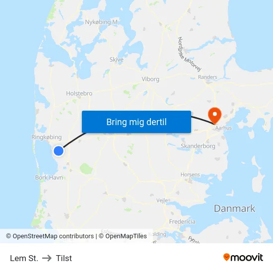 Lem St. to Tilst map