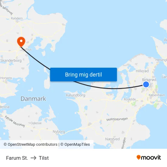 Farum St. to Tilst map