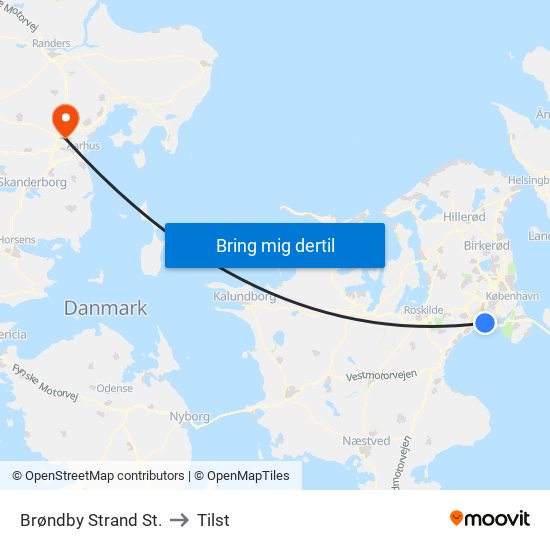 Brøndby Strand St. to Tilst map