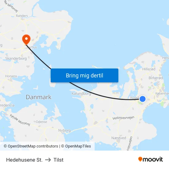 Hedehusene St. to Tilst map