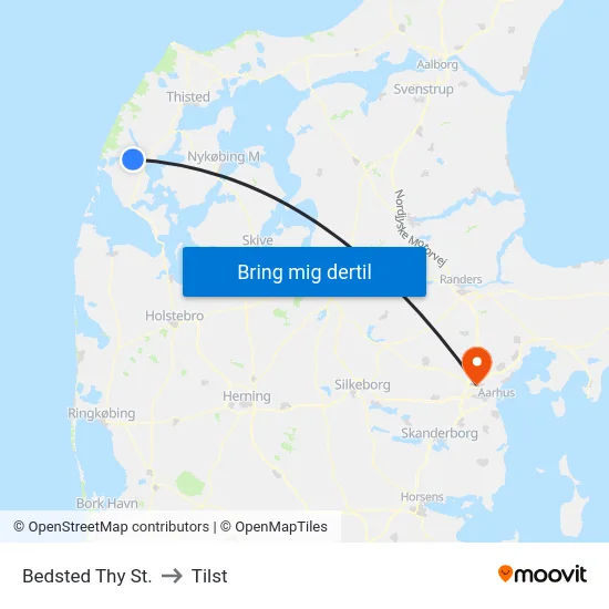 Bedsted Thy St. to Tilst map