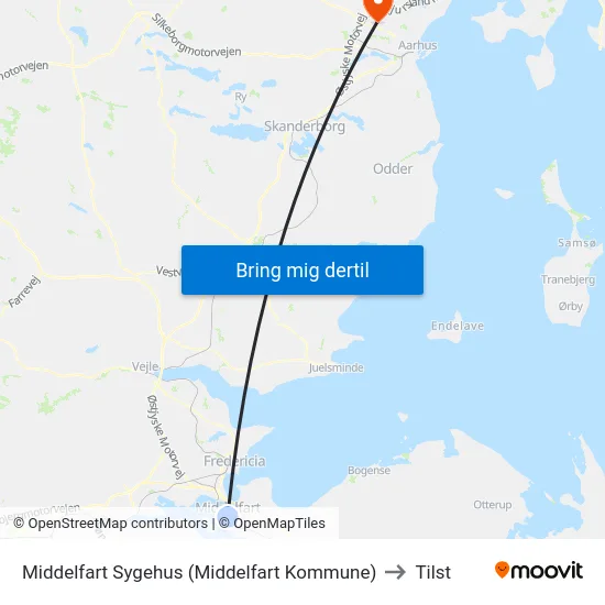 Middelfart Sygehus (Middelfart Kommune) to Tilst map