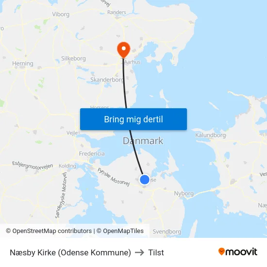 Næsby Kirke (Odense Kommune) to Tilst map