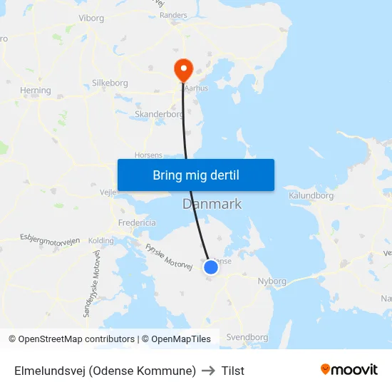 Elmelundsvej (Odense Kommune) to Tilst map