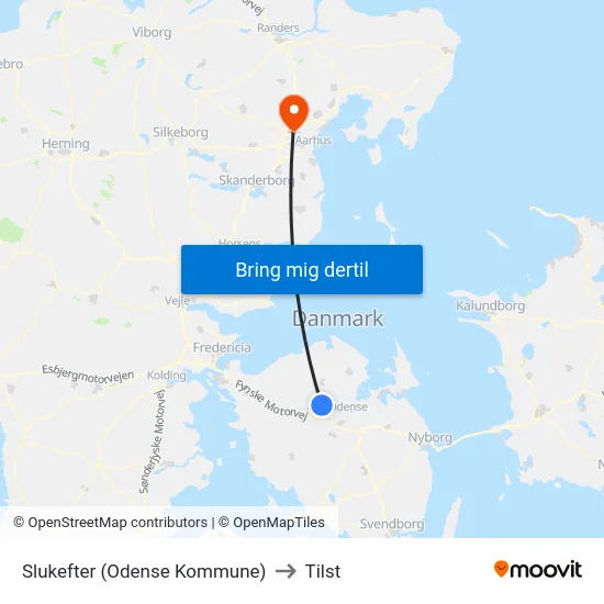Slukefter (Odense Kommune) to Tilst map