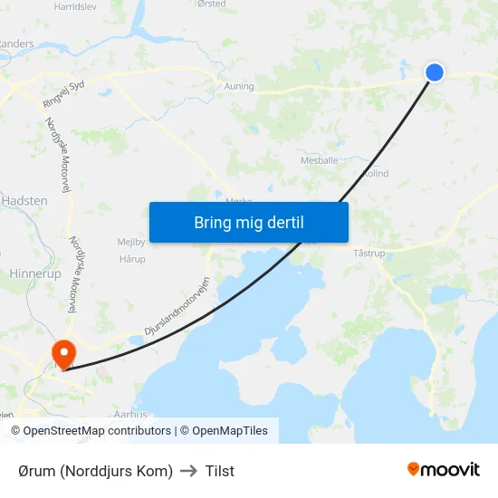 Ørum (Norddjurs Kom) to Tilst map