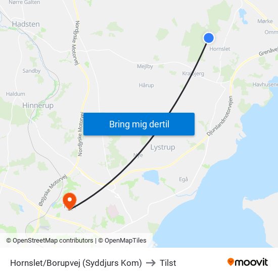 Hornslet/Borupvej (Syddjurs Kom) to Tilst map