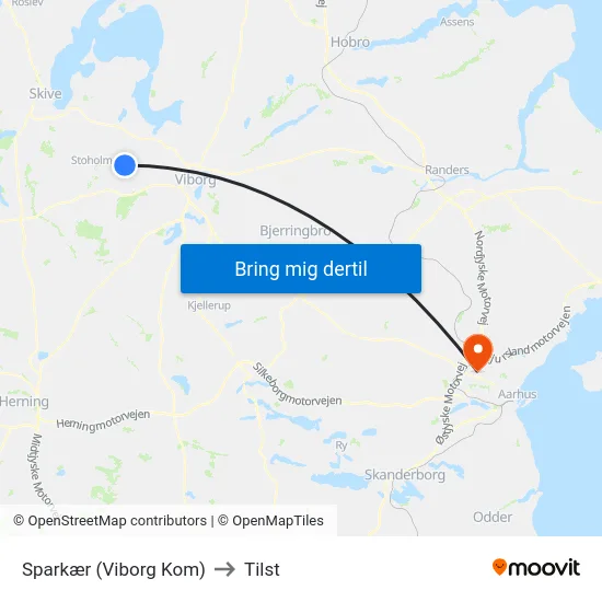Sparkær (Viborg Kom) to Tilst map