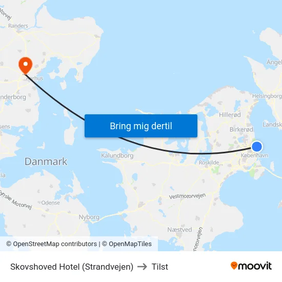 Skovshoved Hotel (Strandvejen) to Tilst map