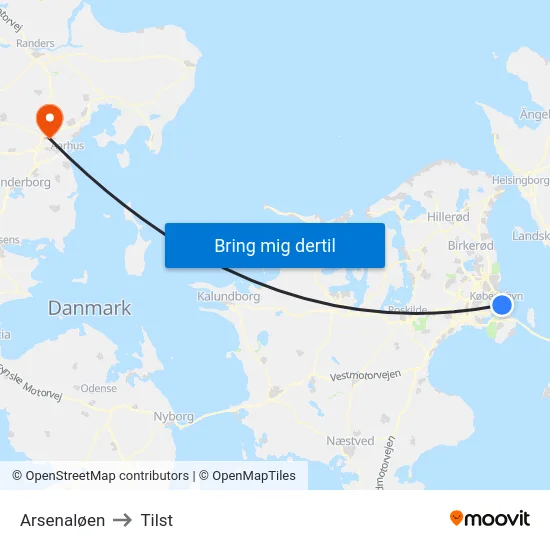 Arsenaløen to Tilst map