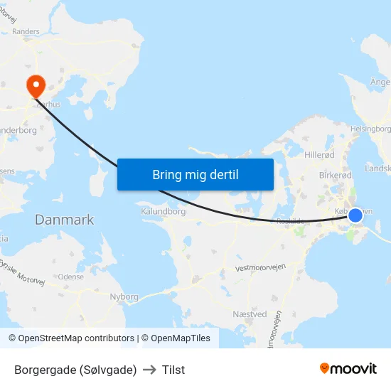 Borgergade (Sølvgade) to Tilst map