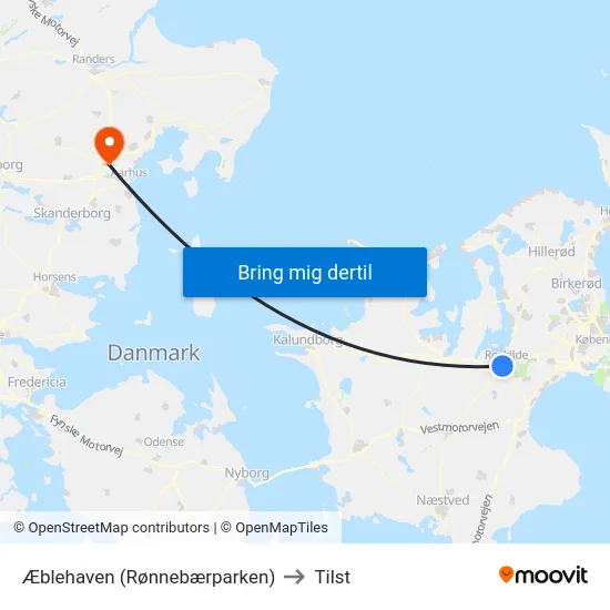 Æblehaven (Rønnebærparken) to Tilst map