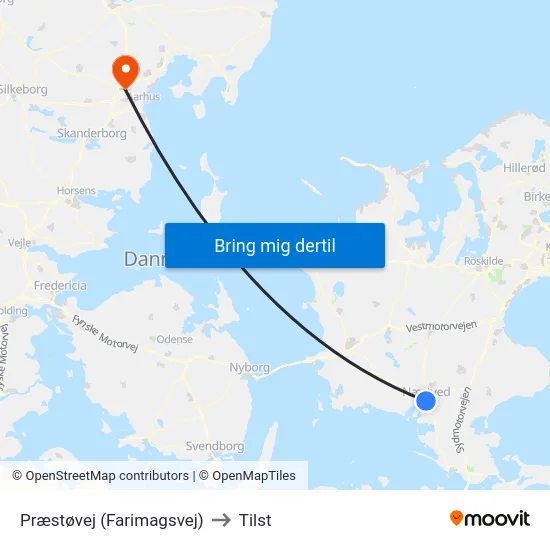 Præstøvej (Farimagsvej) to Tilst map
