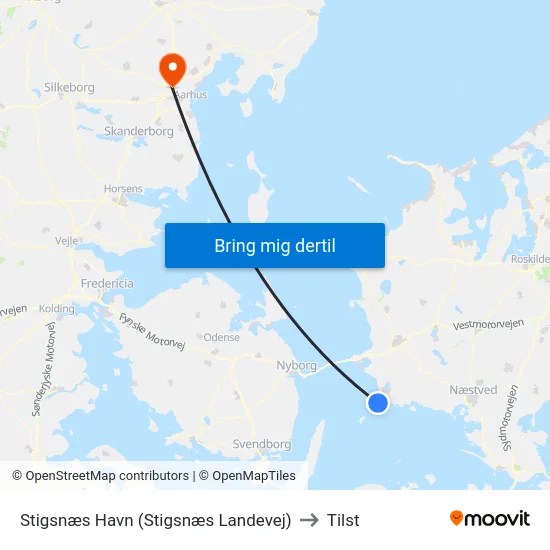 Stigsnæs Havn (Stigsnæs Landevej) to Tilst map