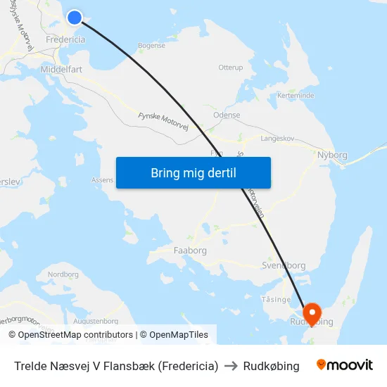 Trelde Næsvej V Flansbæk (Fredericia) to Rudkøbing map