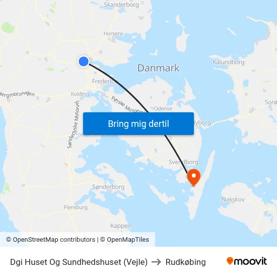 Dgi Huset Og Sundhedshuset (Vejle) to Rudkøbing map