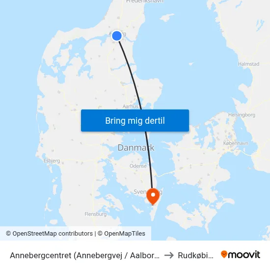Annebergcentret (Annebergvej / Aalborg) to Rudkøbing map