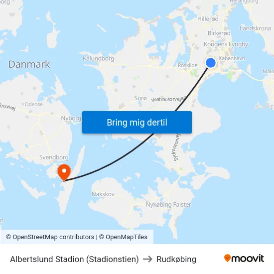 Albertslund Stadion (Stadionstien) to Rudkøbing map