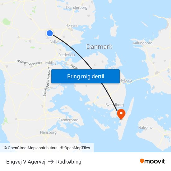 Engvej V Agervej to Rudkøbing map