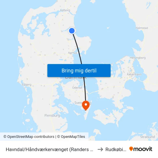 Havndal/Håndværkervænget (Randers Kom) to Rudkøbing map