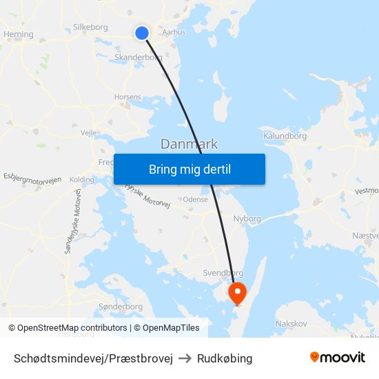 Schødtsmindevej/Præstbrovej to Rudkøbing map