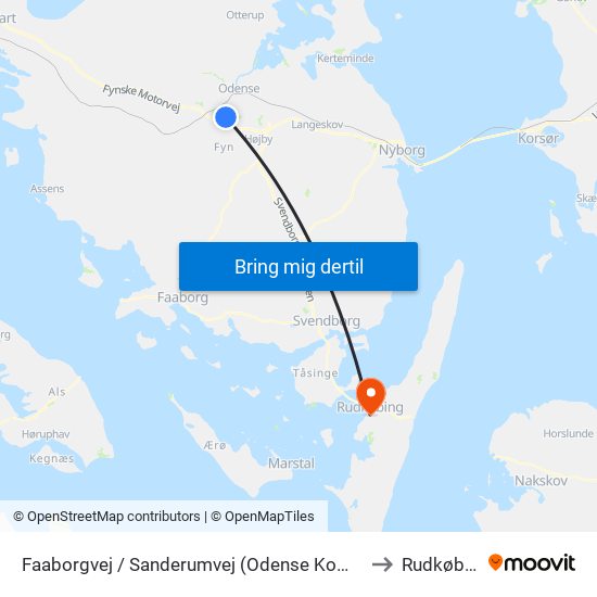 Faaborgvej / Sanderumvej (Odense Kommune) to Rudkøbing map