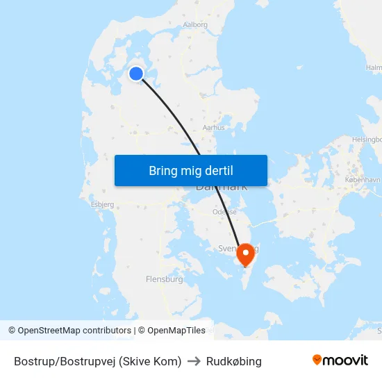 Bostrup/Bostrupvej (Skive Kom) to Rudkøbing map