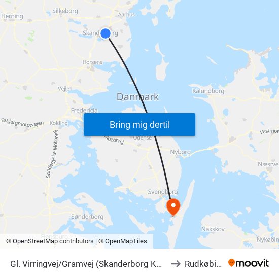 Gl. Virringvej/Gramvej (Skanderborg Kom) to Rudkøbing map