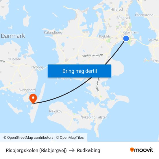 Risbjergskolen (Risbjergvej) to Rudkøbing map