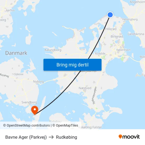 Bavne Ager (Parkvej) to Rudkøbing map