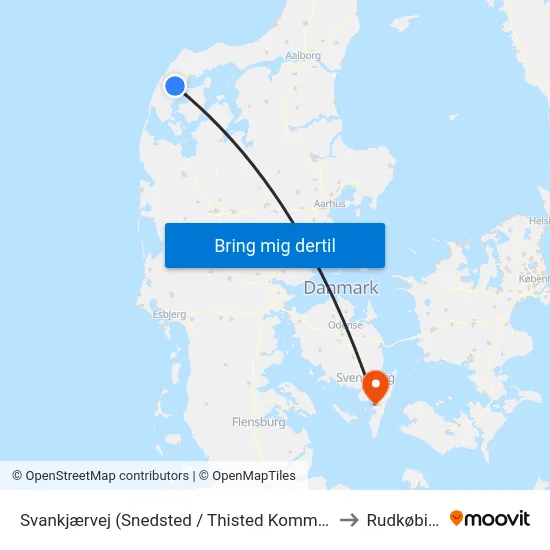 Svankjærvej (Snedsted / Thisted Kommune) to Rudkøbing map