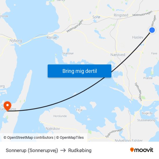 Sonnerup (Sonnerupvej) to Rudkøbing map