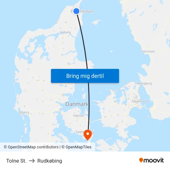 Tolne St. to Rudkøbing map