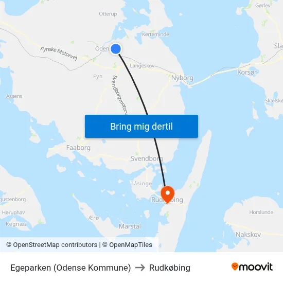 Egeparken (Odense Kommune) to Rudkøbing map