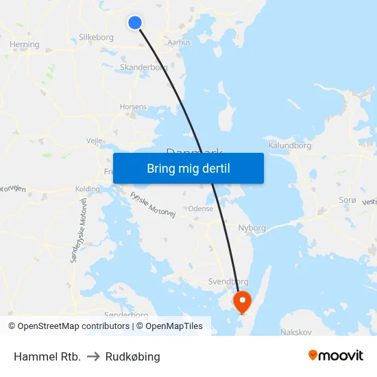 Hammel Rtb. to Rudkøbing map