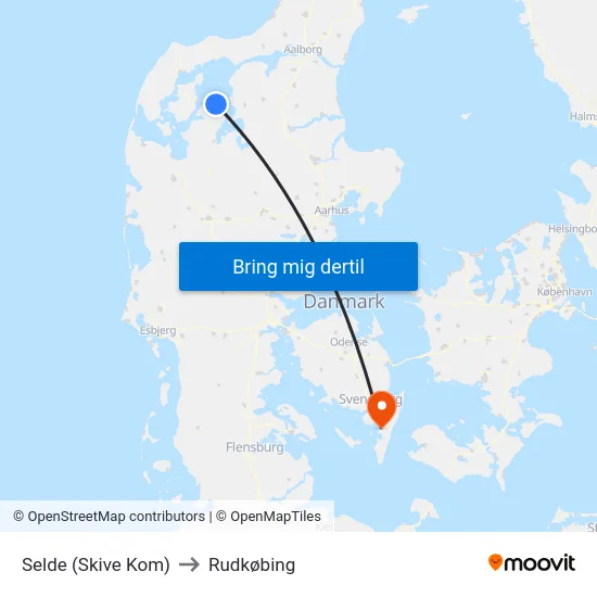 Selde (Skive Kom) to Rudkøbing map
