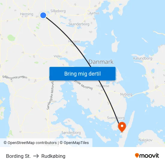 Bording St. to Rudkøbing map