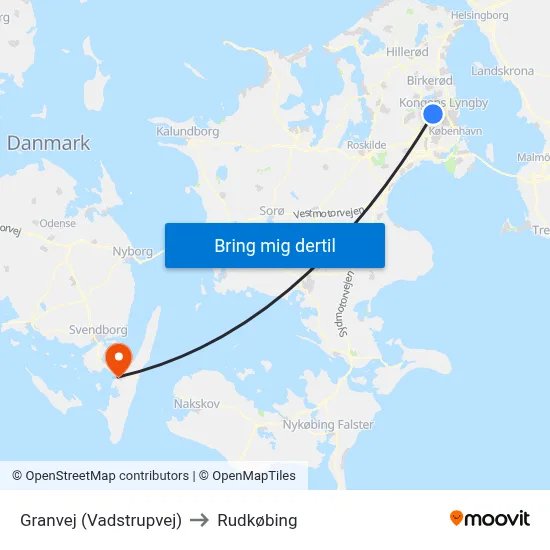 Granvej (Vadstrupvej) to Rudkøbing map