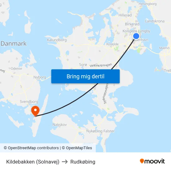 Kildebakken (Solnavej) to Rudkøbing map