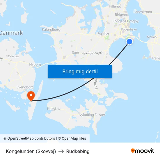 Kongelunden (Skovvej) to Rudkøbing map