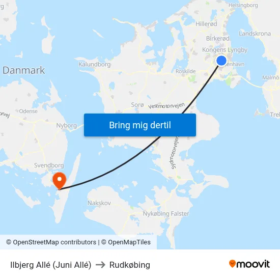 Ilbjerg Allé (Juni Allé) to Rudkøbing map
