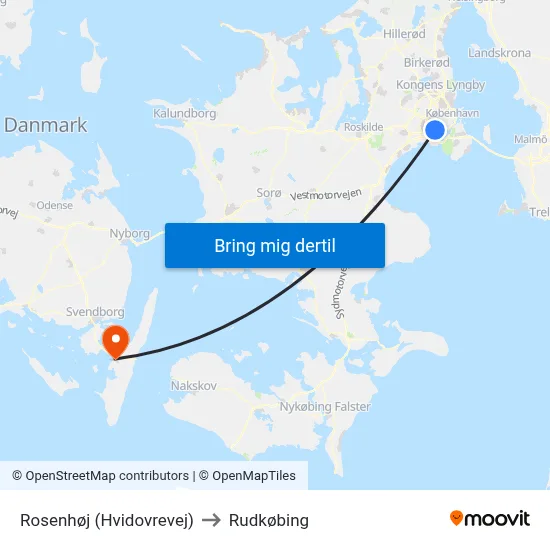 Rosenhøj (Hvidovrevej) to Rudkøbing map