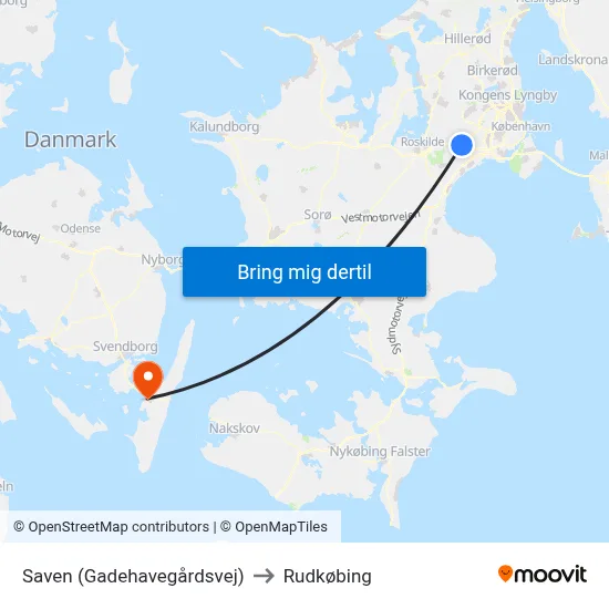 Saven (Gadehavegårdsvej) to Rudkøbing map
