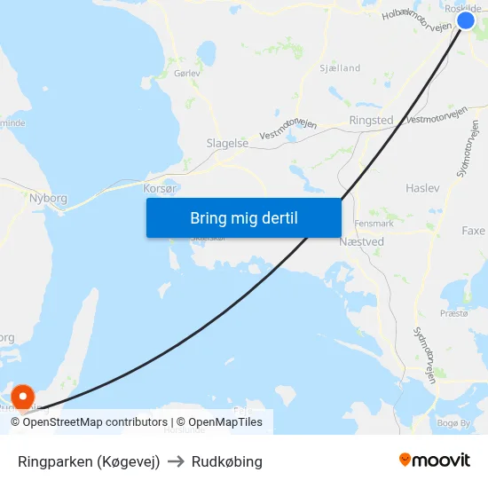 Ringparken (Køgevej) to Rudkøbing map