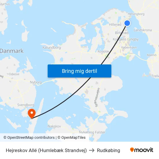 Hejreskov Allé (Humlebæk Strandvej) to Rudkøbing map