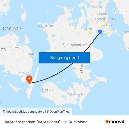 Vejlegårdsparken (Vejlesvinget) to Rudkøbing map