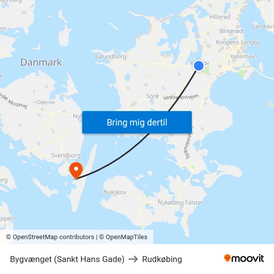 Bygvænget (Sankt Hans Gade) to Rudkøbing map