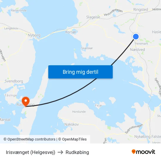 Irisvænget (Helgesvej) to Rudkøbing map