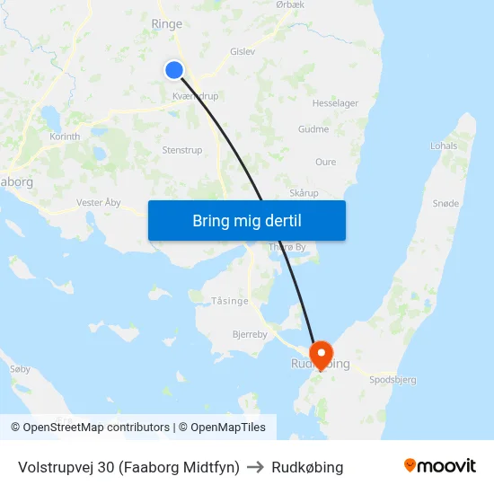 Volstrupvej 30 (Faaborg Midtfyn) to Rudkøbing map