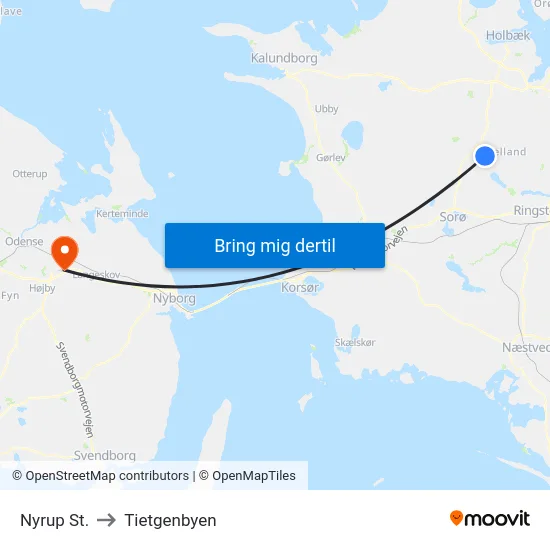 Nyrup St. to Tietgenbyen map